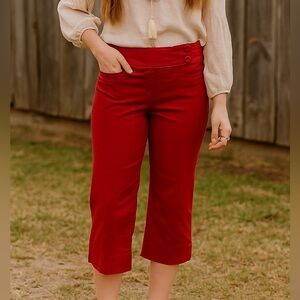 Vintage Bold Red Preppy Capri Pants